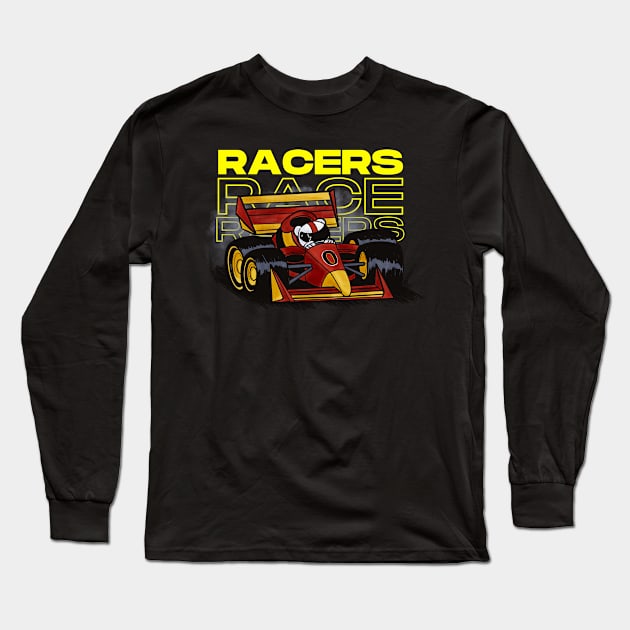 Racers Race Racers - Formula Racing Shirt Long Sleeve T-Shirt by Alt World Studios